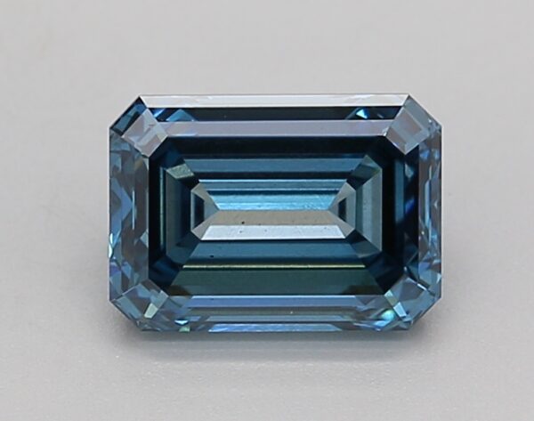 1.25 LGD Carat  FANCY VIVID BLUE Color VS2 EMERALD Shape IGI