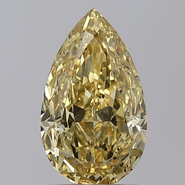 1.61 LGD Carat  FANCY VIVID YELLOW Color VS2 PEAR Shape IGI