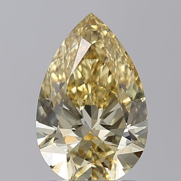 2.03 LGD Carat  FANCY INTENSE YELLOW Color VS2 PEAR Shape IGI