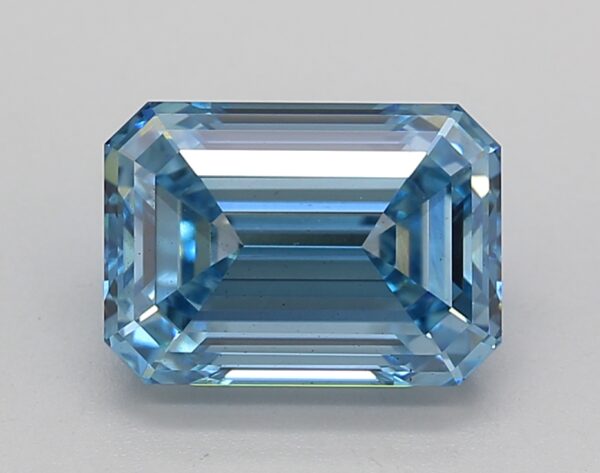 2.83 LGD Carat  FANCY VIVID BLUE Color VS2 EMERALD Shape IGI