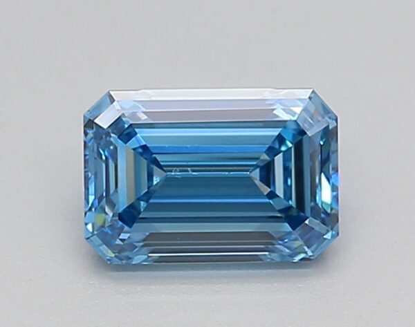 0.80 LGD Carat  FANCY VIVID BLUE Color VVS2 EMERALD Shape IGI