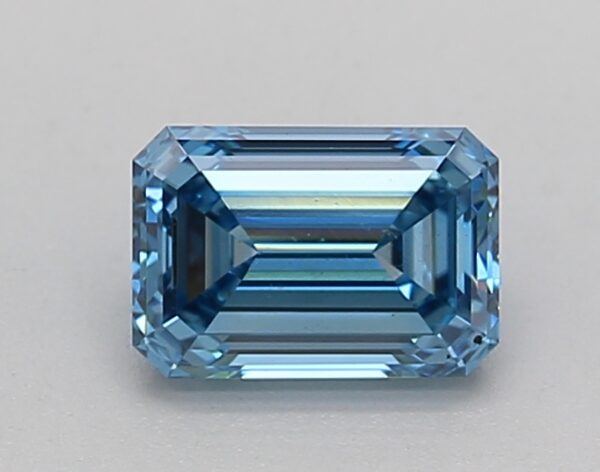 0.79 LGD Carat  FANCY VIVID BLUE Color VS1 EMERALD Shape IGI