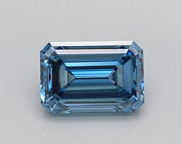 0.81 LGD Carat  FANCY VIVID BLUE Color VS1 EMERALD Shape IGI