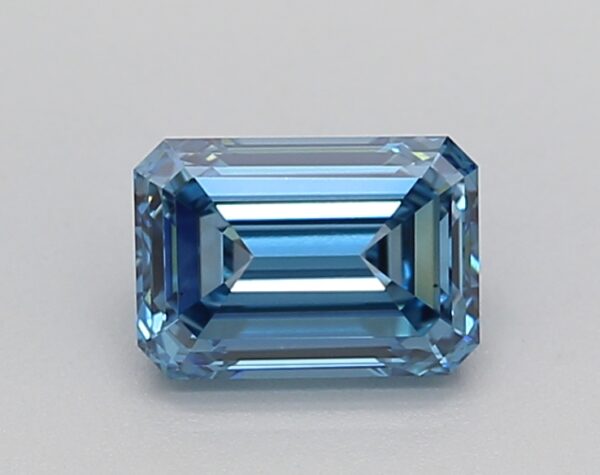 0.86 LGD Carat  FANCY VIVID BLUE Color VS1 EMERALD Shape IGI