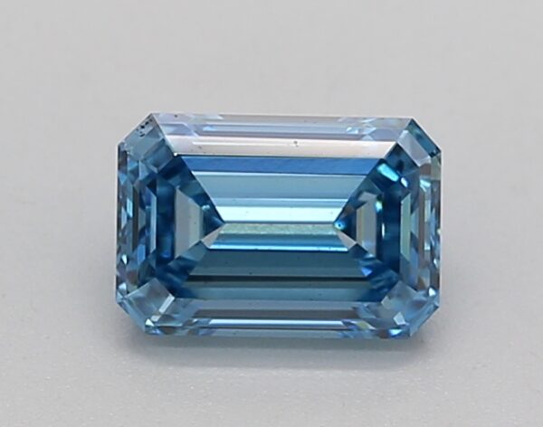 0.76 LGD Carat  FANCY VIVID BLUE Color VVS2 EMERALD Shape IGI