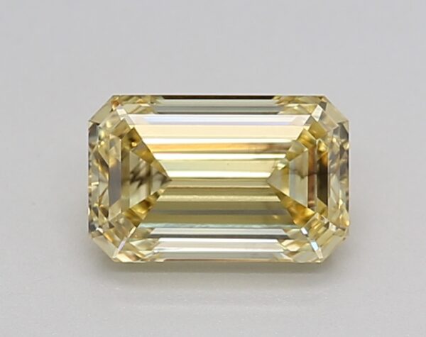 0.92 LGD Carat  FANCY INTENSE YELLOW Color VS2 EMERALD Shape IGI