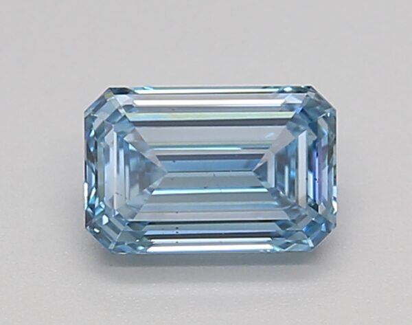 0.73 LGD Carat  FANCY VIVID BLUE Color VS1 EMERALD Shape IGI