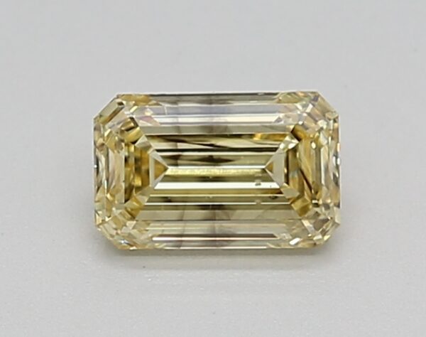 0.50 LGD Carat  FANCY INTENSE YELLOW Color SI2 EMERALD Shape IGI