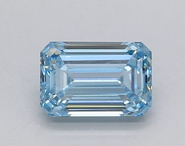 0.74 LGD Carat  FANCY INTENSE BLUE Color VS1 EMERALD Shape IGI