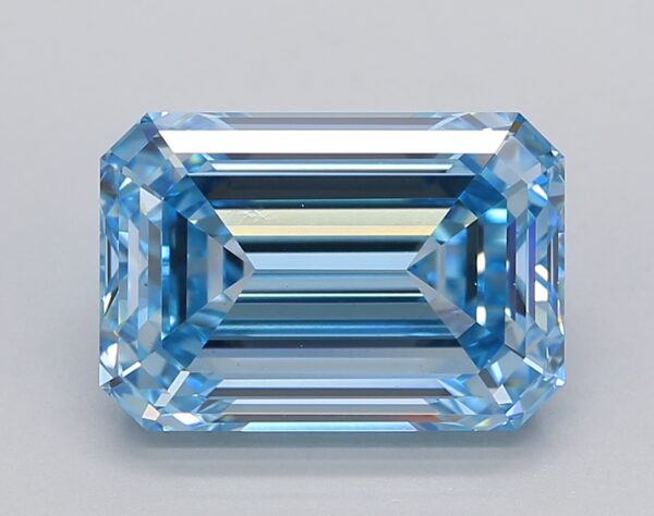 5.21 LGD Carat  FANCY INTENSE BLUE Color VS1 EMERALD Shape IGI