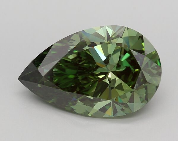 5.48 LGD Carat  FANCY VIVID GREEN Color VS1 PEAR Shape IGI